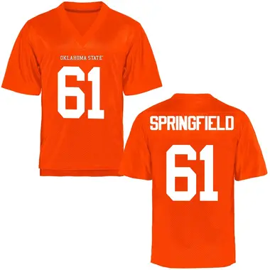 Orange Jake Springfield Men's Oklahoma State Cowboys Football College Jersey - Game