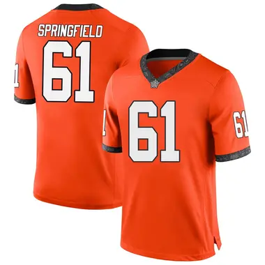 Orange Jake Springfield Men's Oklahoma State Cowboys Football College Jersey - Replica